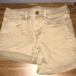 twill khaki shorts